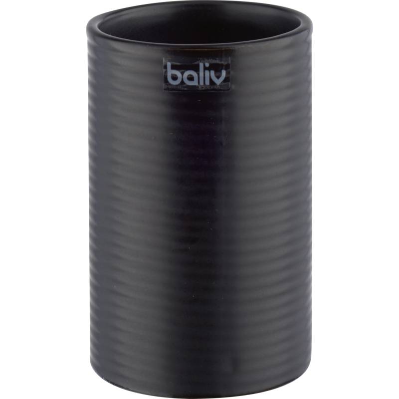 baliv Zahnputzbecher Keramik Rillen Schwarz von baliv