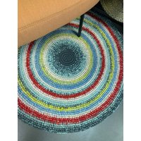 Atemberaubende Hand Häkeln Teppich in Glücklichen Farben, Perfekt Für Eine Kinderzimmer, 35'' Im Durchmesser von balticfrog