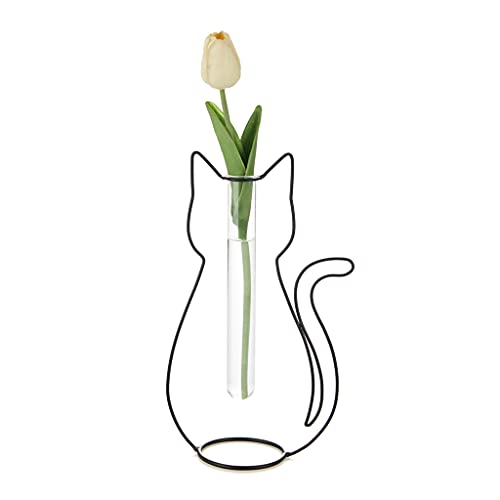 Balvi Blumenvase Silhouette Farbe Schwarz Dekorative Vase in Form Einer Katze Metall/Glas von balvi