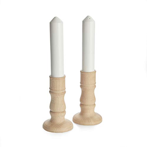 balvi Salz- und Pfefferstreuer Chandelier Zweiteiliges Set in Form eines Kerzenleuchters Keramik/Holz von balvi