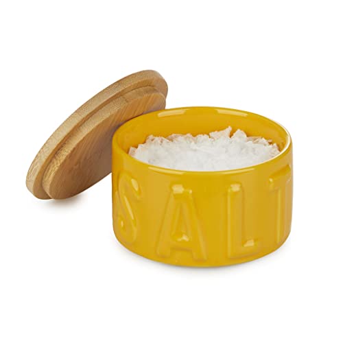 balvi Salzbehälter für Salzflocken Farbe Gelb Salzstreuer mit Deckel für die Küche Keramik/Bambus 4,8 von balvi