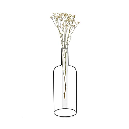 Balvi Blumenvase Round Silhouette XL Farbe Schwarz Dekorative Vase aus Glas und Metall Originelle Blu von balvi