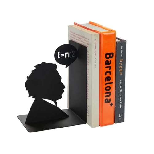 balvi Buchstütze Einstein Schwarz Farbe Dekorative Buchstütze die Ikone von Albert Einstein Eisen 17 von balvi