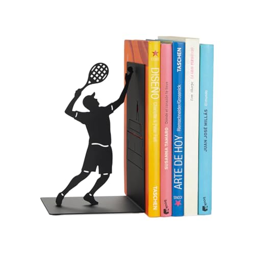 balvi Bücherstütze Match Ball Farbe Schwarz Buchstütze für Ihre Bücher im Bücherregal in Form eines T von balvi