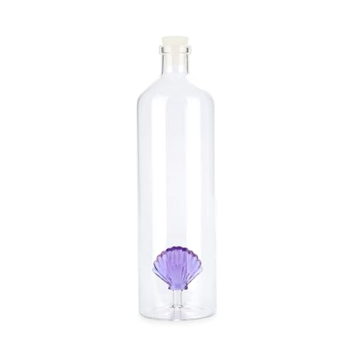 balvi Flasche Atlantic Shell Farbe Lila Handgemacht aus Borosilikatglas 30 cm von balvi