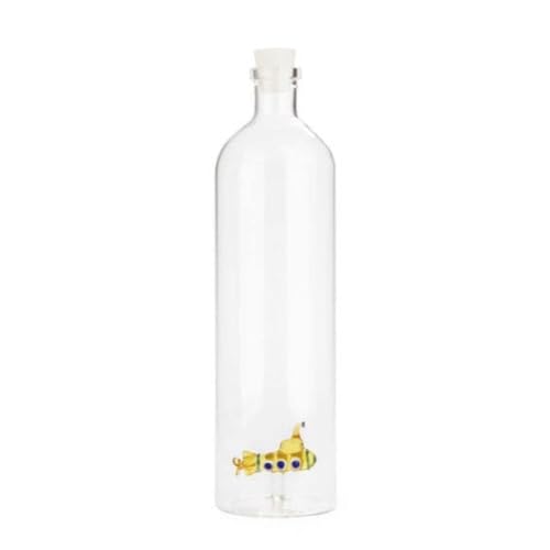 balvi Flasche Atlantis Farbe Gelb Wasserflasche mit Einer Taucherfigur im Flascheninnern Glas 30 x 8, von balvi