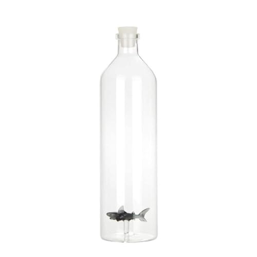 balvi Flasche Atlantis Shark Farbe Grau Glasflasche mit Haifigur im Innern Borosilikatglas 30 x 8,5 x von balvi