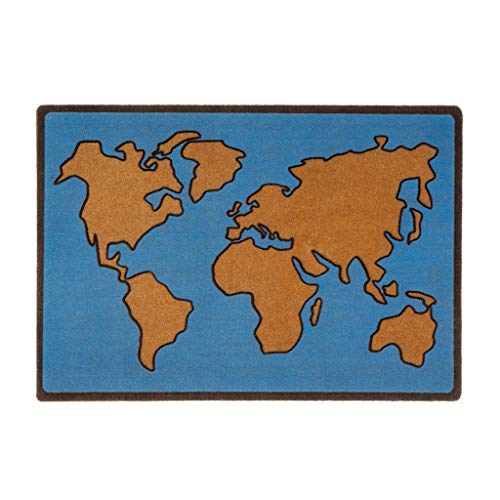 balvi Fußmatte World Map Braun Farbe mat Polyester/PVC Plastik 45 x 65 cm von balvi