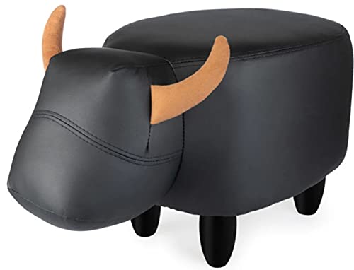 balvi Hocker La Vache Farbe Schwarz In Form Einer Kuh Holzbeine Kunstleder/Holz von balvi