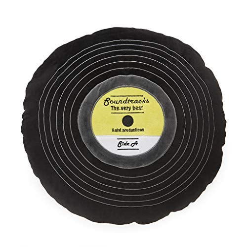 balvi Kissen Soundtracks Farbe Schwarz In Form Einer Vinylschallplatte Mit gestickten Details Polyest von balvi