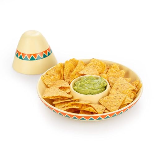 balvi Nachos-Teller The Mexican Farbe Gelb Teller für Totopos und Soße in Form eines Sombreros Kerami von balvi