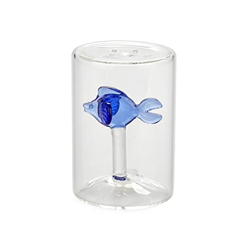 balvi Salzstreuer Fish Farbe Blau In Form eines Fisches Borosilikatglas von balvi