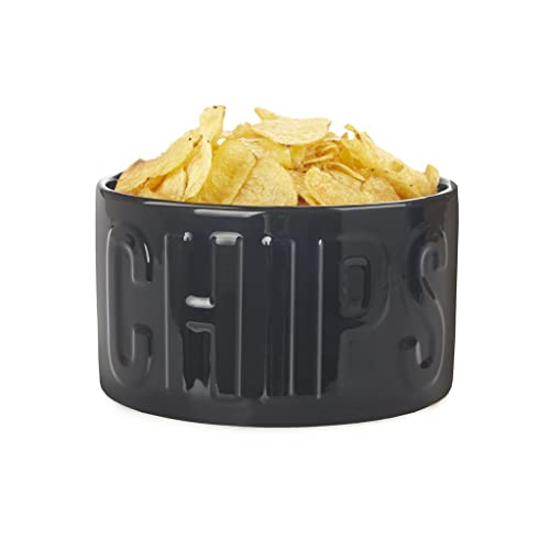 balvi Snackschale Chips Farbe Schwarz Die originelle und stilvolle Schale Fassungsvermögen 1 l Kerami von balvi