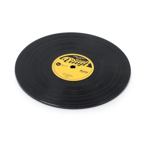 balvi Untersetzer Vinyl Farbe Schwarz In Form Einer Vinyl-Schallplatte Silikon 15 cm von balvi