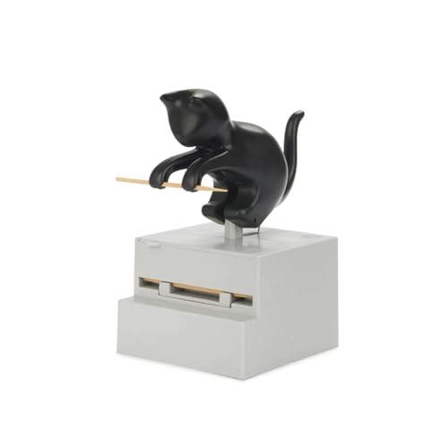 balvi Zahnstocherbehälter Frisky Farbe Schwarz Zahnstocherspender in Form Einer neugierigen Katze Kun von balvi