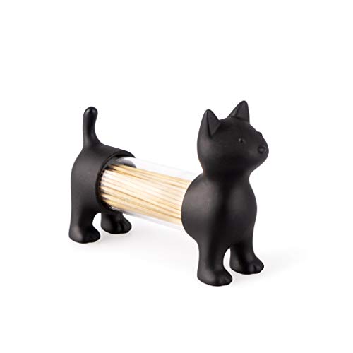 balvi Zahnstocherspender und Salz- und Pfefferstreuer CAT Schwarz In Form Einer Katze Acryl/PVC von balvi