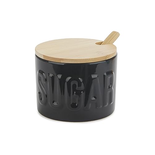 balvi Zuckerdose Farbe Schwarz Elegante Zuckerdose Keramik/Bambus 7,4 x 9,5 x 9,5 cm von balvi