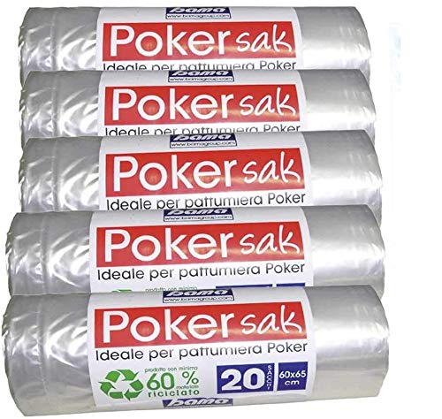 bama poker sak, Müllbeutel, 65 x 54 cm, 5 Packungen à 20 Stück von bama