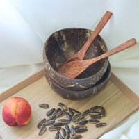 Handgemachte Natürliche Kokosnussschalen Und Löffel Umweltfreundliches Veganes Geschenk von bamboore