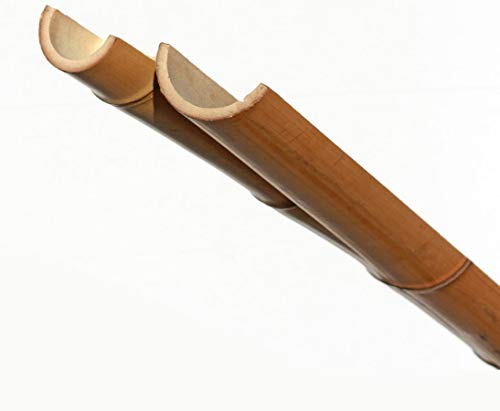10 Stück Bambusrohr Halbschalen 240cm mit dickem Durchmesser von 6-7,5cm - Halbierte Bambusstangen Gebleicht 2,4m lang von bambus-discount.com