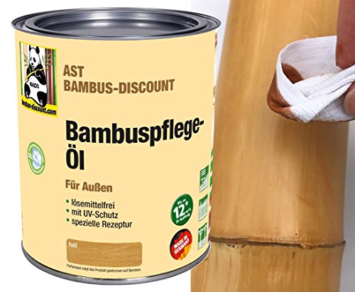 AST Bambus Pflegeöl Hellbraun für Außen mit UV-Schutz - 0,75 Liter Bambuspflege Öl von bambus-discount.com