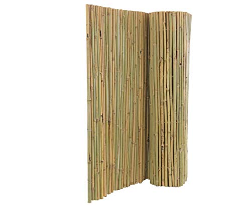 Bambusmatte Bali 120 x 300cm, Bambusrohre mit Draht durchbohrt, extrem stabil - Bambus Sichtschutzmatte 1,2m x 3m von bambus-discount.com