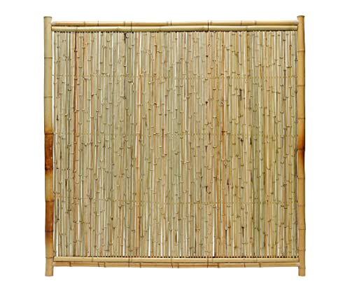 Bambuswand Sichtschutzwand "TEN New Line9" 180 x 180cm geschlossen mit Bambusrohr Füllung und Rahmen aus Bambus von bambus-discount.com