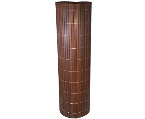 bambus-discount.com AUSLAUF Kunststoff Sichtschutz 120 x 300cm Farbe: nussbaum Modell Exclusiv - Sichtschutz Balkon Terasse Garten Sicht Schutz Sonnenschutz Windschutz Sichtschutzmatten von bambus-discount.com