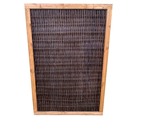 bambus-discount.com Sichtschutzelement aus naturbelassener Weide Cornwell mit 180 x 90cm - Sichtschutzwand aus gekochten Weidenruten im Holzrahmen 1,8m x 0,9m von bambus-discount.com