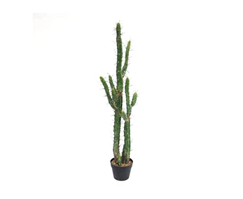 Kaktus Euphorbia 120cm künstliche sukkulente im Topf - 120cm hoher künstlicher Kaktus ideal für mexikanische Dekorationen von bambussi