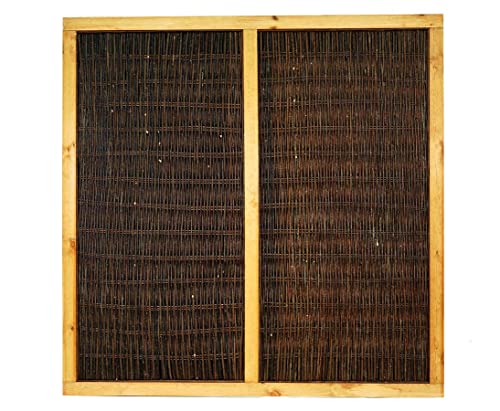 Sichtschutzelement aus Weide Cornwell mit 180x180cm relativ blickdicht und natürlich mit Mittelstreb von bambussi.com von bambussi