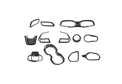 Innenabdeckung 12 STÜCKE Für Jeep Für Renegade 2016 2017 2018 2019 2020 2021 2022 Auto Innendekoration Abdeckung Trim Aufkleber Abdeckung Dekoration (Farbe : Carbon Fiber 12PCS) von baming