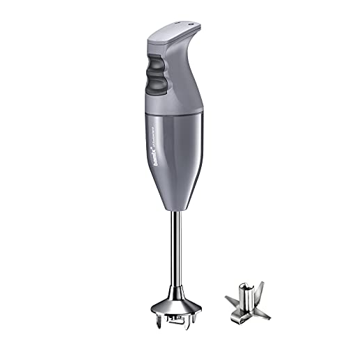 bamix Stabmixer Set EO140 CLASSIC inkl. Multifunktionsmesser aus Edelstahl, 140 Watt, 2-Stufen, Made in Switzerland, Anthrazit/Schwarz von bamix