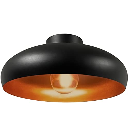 bamyum Deckenlampe Schwarz Kupferfarbe, Androa, Küchenlampe Ø40 cm 1 flammig, Deckenleuchte Schwarz E27 Küchenlampe Deckenleuchte Vintage, Deckenlampe Wohnzimmer Deckenlampe Retro Vintage Schlafzimmer von bamyum