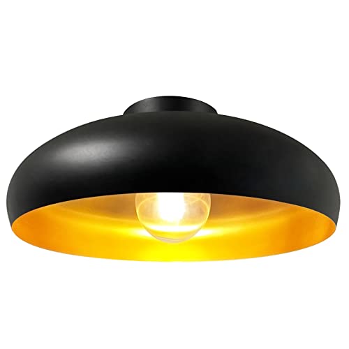 bamyum Deckenlampe Schwarz Gold, Androa, Küchenlampe Ø40 cm 1 flammig, Deckenleuchte Schwarz Gold E27, Küchenlampe Deckenleuchte Vintage, Deckenlampe Wohnzimmer, Deckenlampe Retro Vintage Schlafzimmer von bamyum