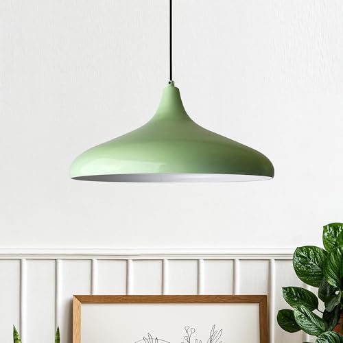 bamyum Champion Küchenlampe Hängend Minzgrün Ø35cm, Lampenschirm Hängelampe Wohnzimmer, Küchenlampe Deckenleuchte, Skandinavische Pendelleuchte Vintage, Hängelampe Esstisch Wohnzimmer Hängelampe Küche von bamyum