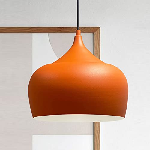 bamyum Kreis Küchenlampe Hängend Vintage Orange Ø30 cm, Pendelleuchte Hangend Vintage, Hängelampe Esstisch Vintage, Hängelampe Küche, Pendelleuchte Esstisch Orange, Küchenlampe Hängend Esszimmerlampe von bamyum