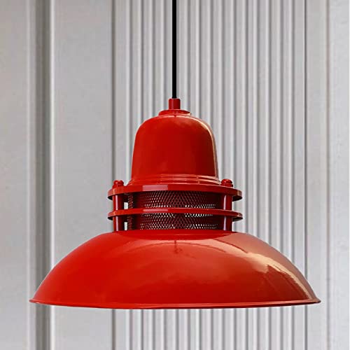 bamyum Küchenlampe Hängend, Hängelampe Industrial aus Metall Ø41 cm, Küchenlampe Vintage, Hängelampe Esstisch E27, Pendelleuchte Rot, Wohnzimmerlampe Hängend Vintage, Pendelleuchte Esstisch von bamyum