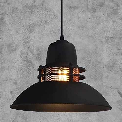 bamyum Hängelampe Leuchtturm Pendelleuchte Schwarze Lampe Ø34 cm Vintage Hängeleuchte Kann als Wohnzimmerlampe Küchenlampe Schlafzimmerlampe und Kinderzimmerlampe Verwendet Werden E27 Fassung von bamyum