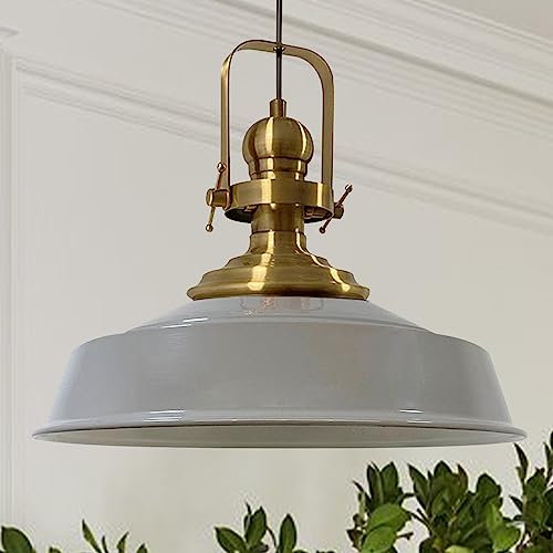 bamyum Asletl Küchenlampe Industrial Metall Ø41cm, Küchenlampen Hängend Vintage, Hängelampe Esstisch, Pendelleuchte Grau, Wohnzimmerlampe Hängend, Pendelleuchte Esstisch Vintage, Esstischleuchten von bamyum