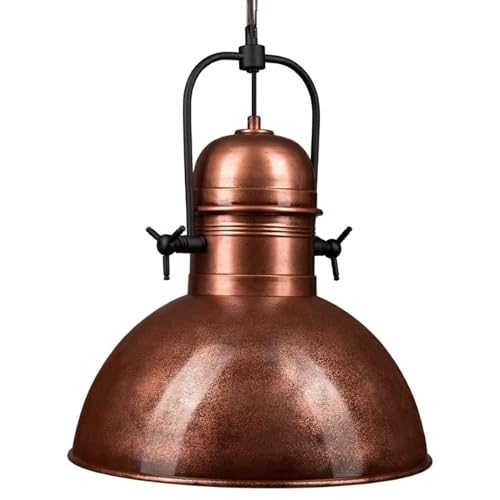 bamyum Deckenlampe Vintage Industrial Ø40 cm Kupferfarbe Handgemalte, Küchenlampe Hängend Vintage, Hängelampe Esstisch, Deckenleuchte Pendelleuchte Esstisch, Deckenlampe Wohnzimmer, Hängelampe Küche von bamyum