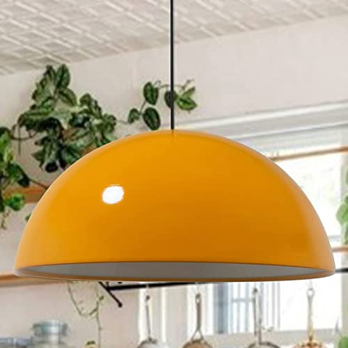 bamyum Ø50 cm Deckenleuchte Wohnzimmer | Lipeo | Deckenlampe Schlafzimmer Metall E27 Pendelleuchte Esstisch Retro Lampe Deko Wohnzimmer Vintage Esszimmer Lampe Hängend Groß - Gelb von bamyum