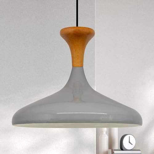 bamyum Champion Pendelleuchte aus Holz, 35 cm Hängelampe Metall E27 Moderne Esstisch Lampe, Skandinavisch Pendellampe für Schlafzimmer Wohnzimmer Küche Esstisch, Küchenlampe Hängend Grau bamyum Champion Pendelleuchte aus Holz, 35 cm Hängelampe Metall E27 Moderne Esstisch Lampe, Skandinavisch Pendellampe für Schlafzimmer Wohnzimmer Küche Esstisch, Küchenlampe Hängend Grau von bamyum