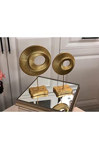 bamyum 2er-Set Sycomore Blätter Skulptur Modern Deko Wohnzimmer Schlafzimmer, Tischdeko, Schreibtisch Regal Deko Gold, Home Decor, Bücherregal Deko, Esstisch Statue Golden Deko Aesthetic Gold Figuren von bamyum