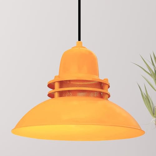 bamyum Hängelampe Leuchtturm, Pendelleuchte Dunkelgelb, Lampe Ø34 cm Vintage Hängeleuchte Kann als Wohnzimmerlampe, Küchenlampe, Schlafzimmerlampe und Kinderzimmerlampe, E27 Fassung von bamyum