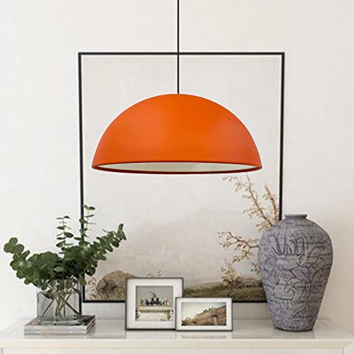 bamyum Hängelampe Wohnzimmer Orange Ø40 cm, Lipeo Küchenlampe Hängend Vintage, Hängelampe Esstisch Wohnzimmer, Pendelleuchte Esstisch Metall E27, Küchenlampe Hängend Modern, Pendelleuchte Vintage von bamyum