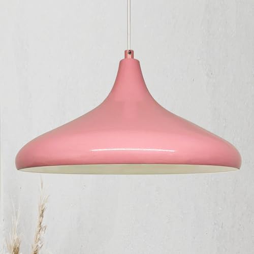 bamyum Champion Hängelampe Kinderzimmer Rosa Metall Ø35 cm, Pendelleuchte Vintage, Lampenschirm Hängelampe Esstisch Wohnzimmer, Pendelleuchte Esstisch, Küchenlampe Hängend, Kinderzimmerlampe Rosa von bamyum