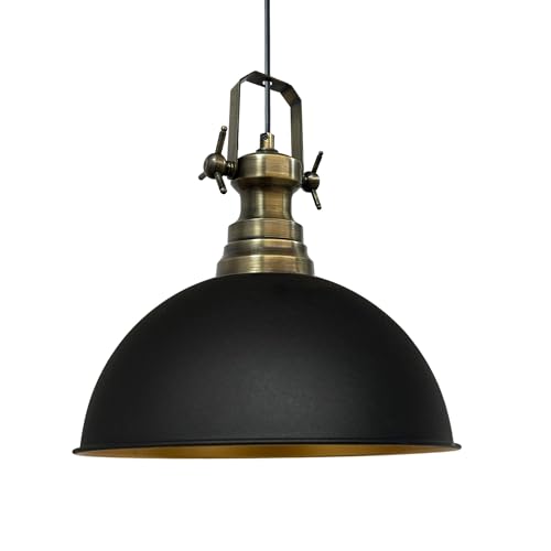 bamyum Lipeo-Marine Küchenlampe Hängend 40 cm, Esstischlampe, Pendelleuchte Küche Metall E27 Esstischlampe Hängelampe Wohnzimmer Pendellampe Hängeleuchte Lampe Schlafzimmer Hängelampe Schwarz von bamyum