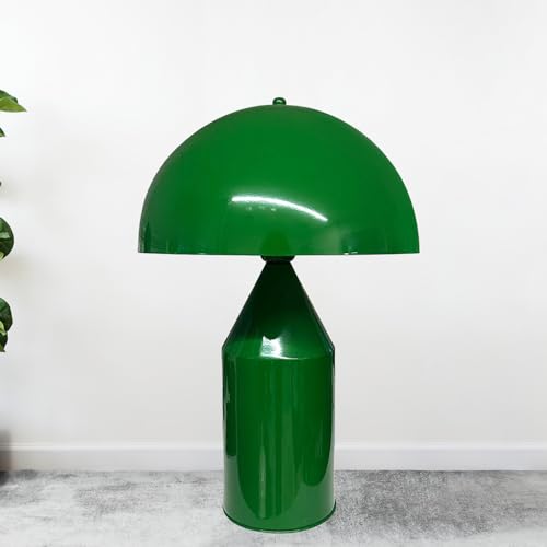 bamyum Lipeo Tischlampe Grün Ø30 cm, Pilz Lampe Metall, Vintage Mushroom Lamp, Pilzlampen Tischlampe Wohnzimmer, Table Lamp Retro Tischleuchte Kleine, Nachttischleuchte Seitenlampe Pilzlampen Grün von bamyum