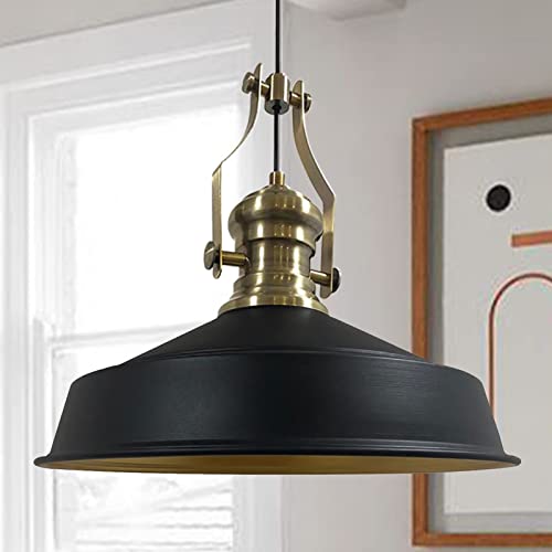 bamyum Neo-Asletl Hängelampe Industrial aus Metall Ø41 cm, Küchenlampe Vintage, Hängelampe Esstisch E27, Pendelleuchte Schwarz, Wohnzimmerlampe Hängend Vintage, Pendelleuchte Esstisch und Wohnzimmer von bamyum